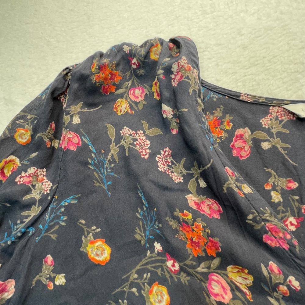 Lucky Brand Women L Top Prairie Boho Rodeo Floral Art Cottagecore Goblin Peasant - Picture 7 of 12
